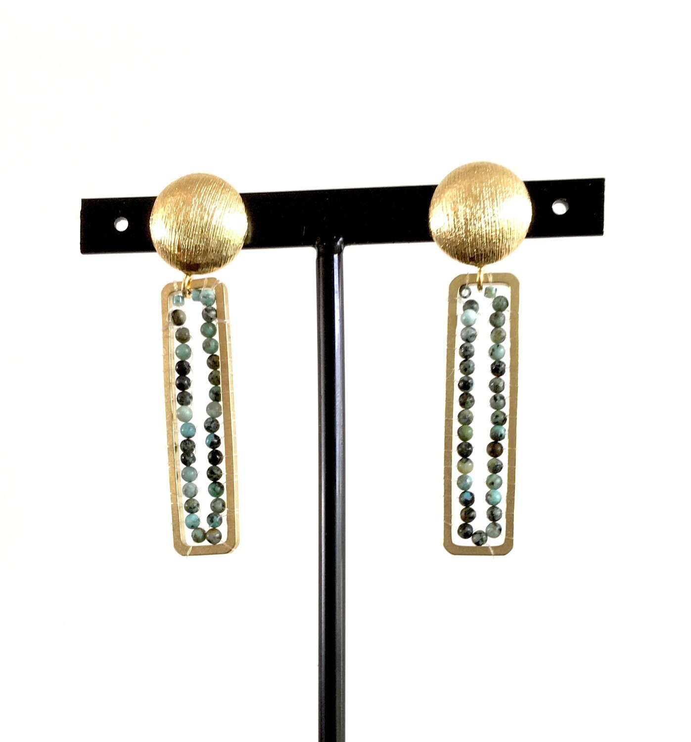 Malachite seeds earrings