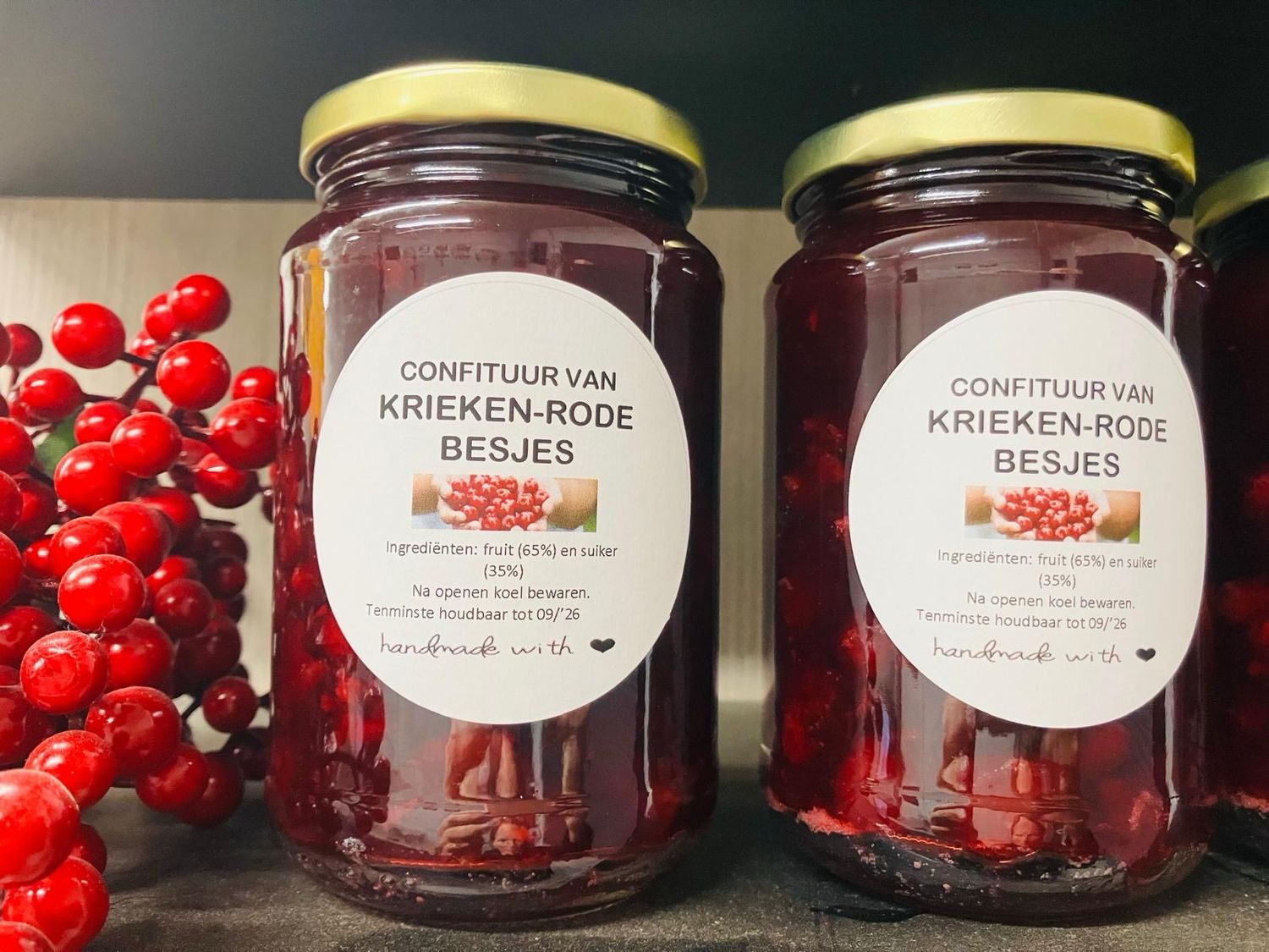 Confituur van krieken-rode besjes (380 ml)