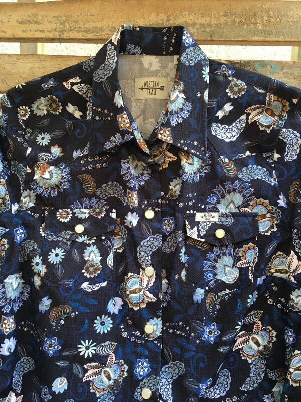 Camicia donna flowers blue