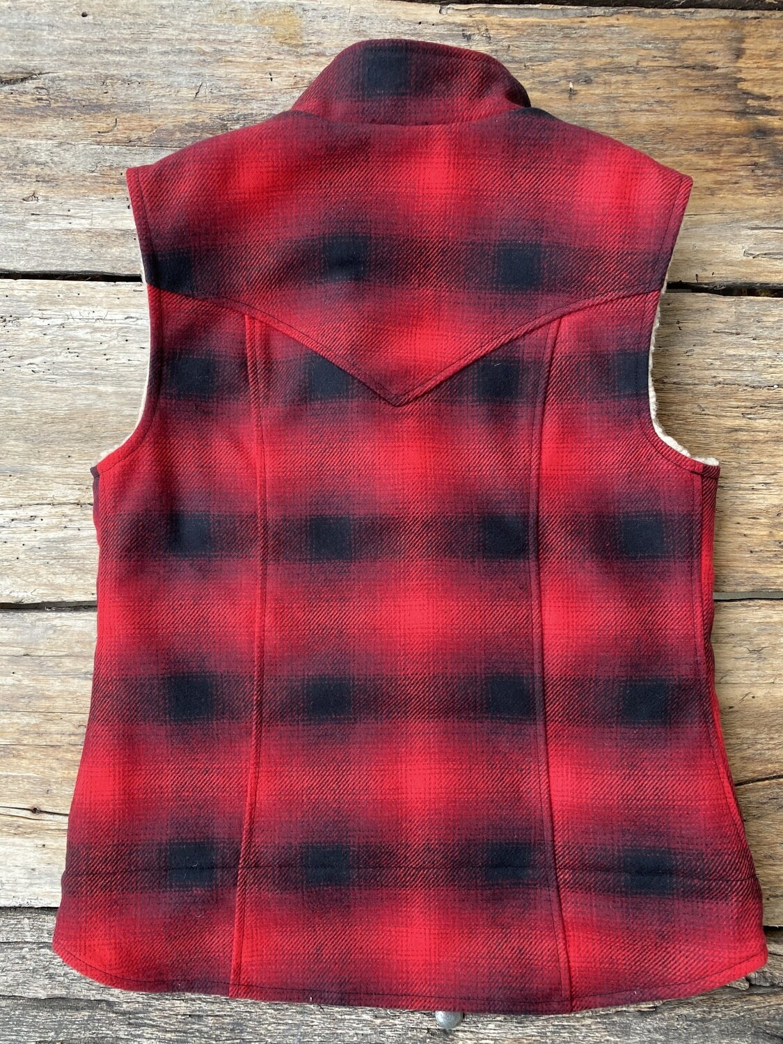 JOY WOOL-Red check sherpa