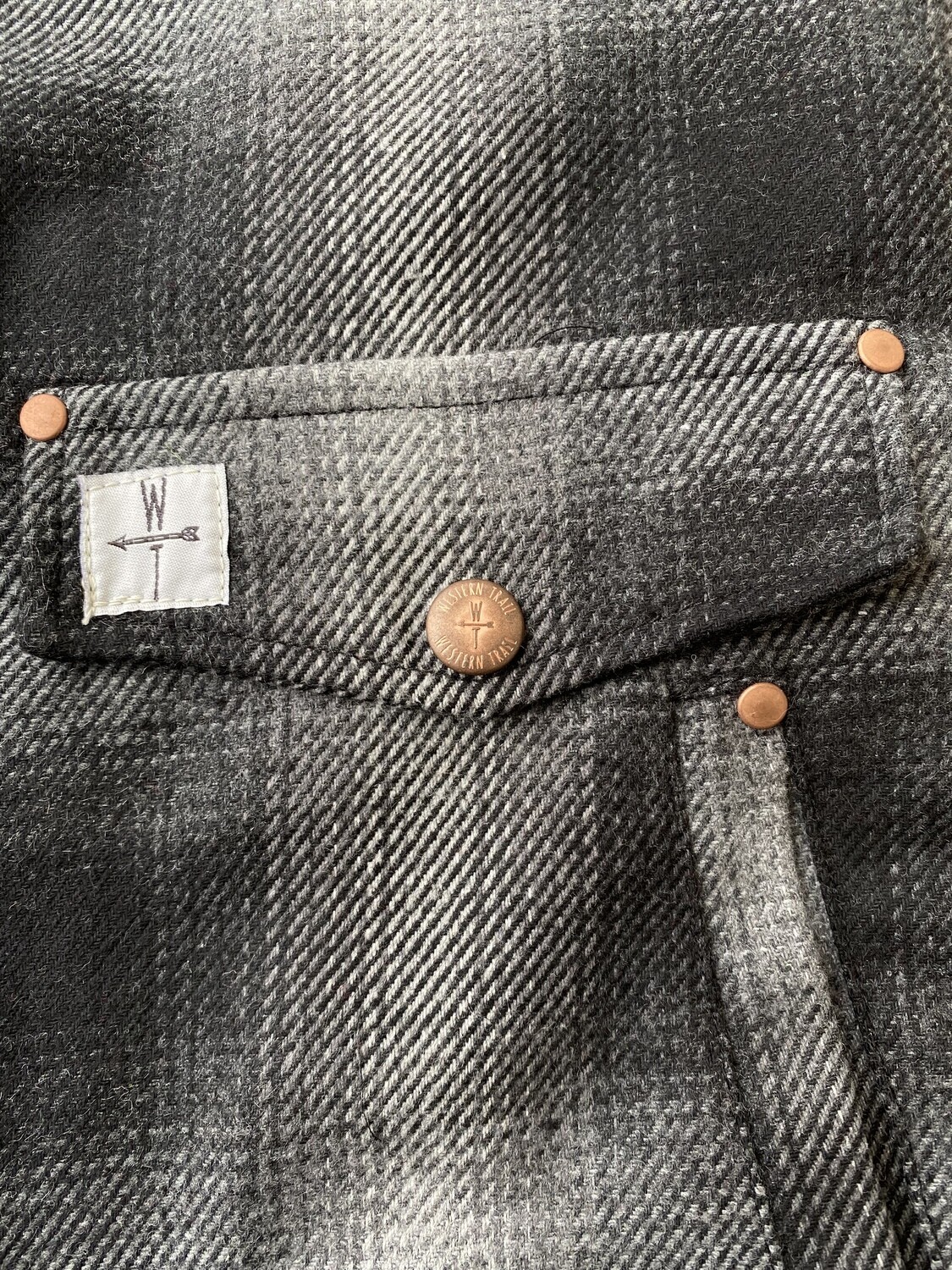 JOY WOOL-Grey check sherpa