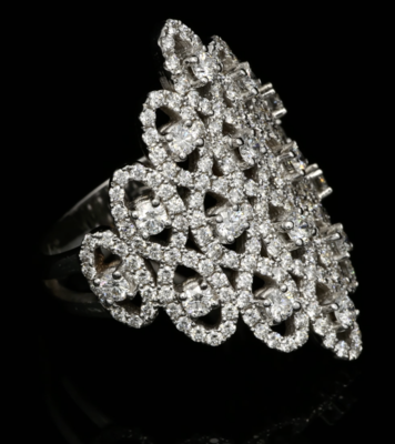 18 Kt witgouden ring