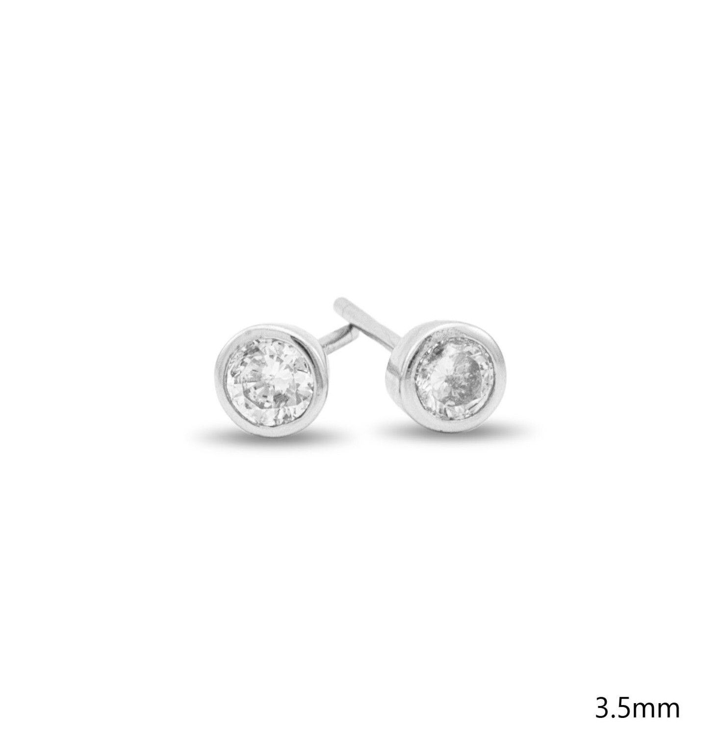 Zilveren oorbellen, Diameter: Zilver 3,5 mm