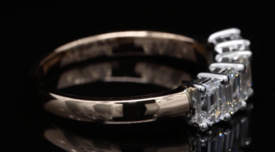 18 Kt bicolor rosé/witgouden ring