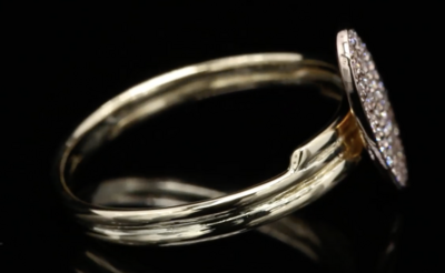 18 Kt bicolor rosé/geelgouden ring