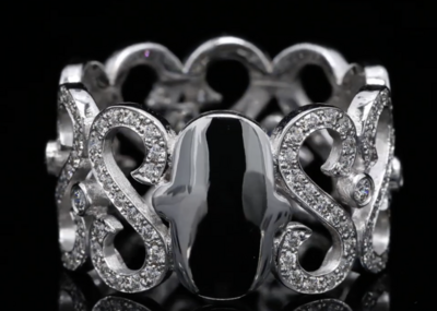 18 Kt witgouden ring