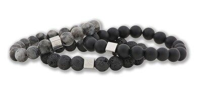 Larkiviet/Onyx/Lavasteen kogelarmband