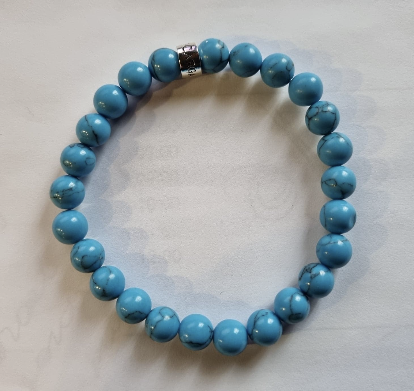 Blauwe howliet kogelarmband