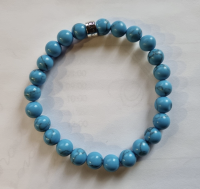 Blauwe howliet kogelarmband