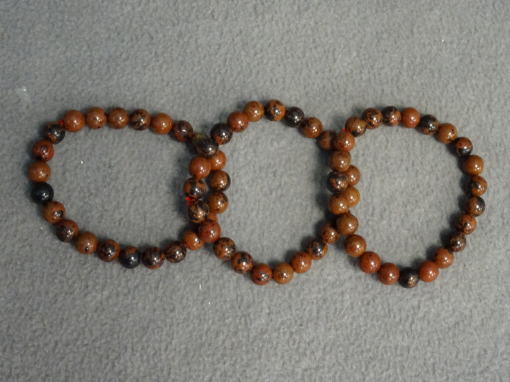 Mahonie obsidiaan kogelarmband