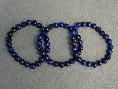 Blauwe chinese kattenoog kogelarmband