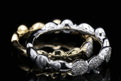 18 Kt wit/geelgouden ring