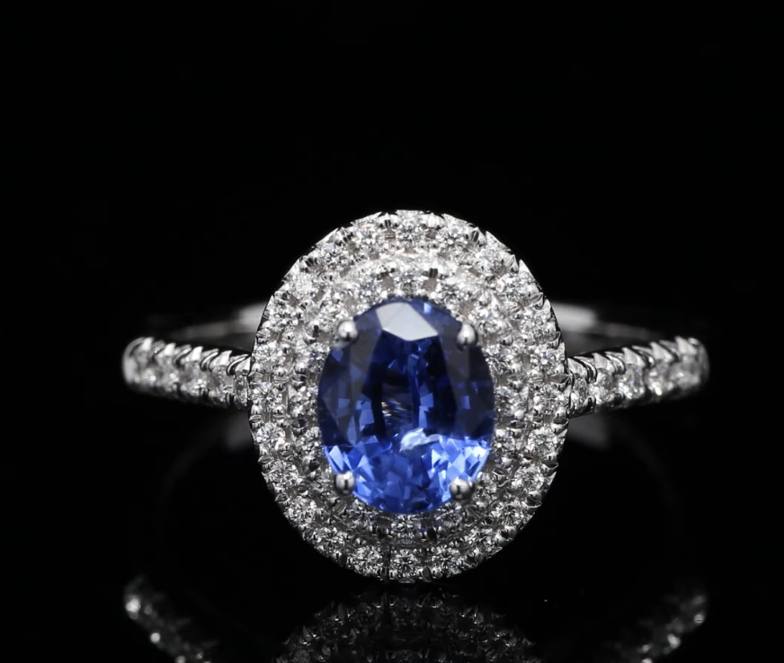18 Kt witgouden ring