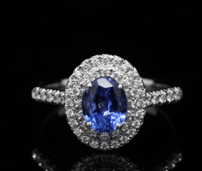 18 Kt witgouden ring