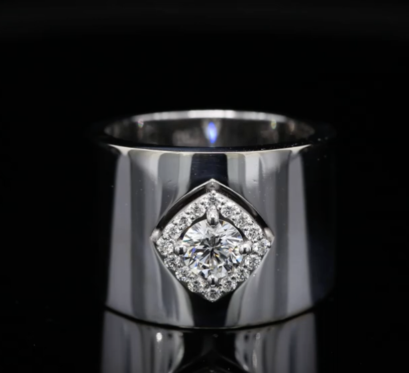 18 Kt witgouden ring