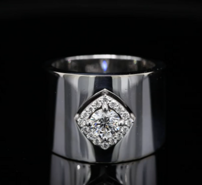 18 Kt witgouden ring