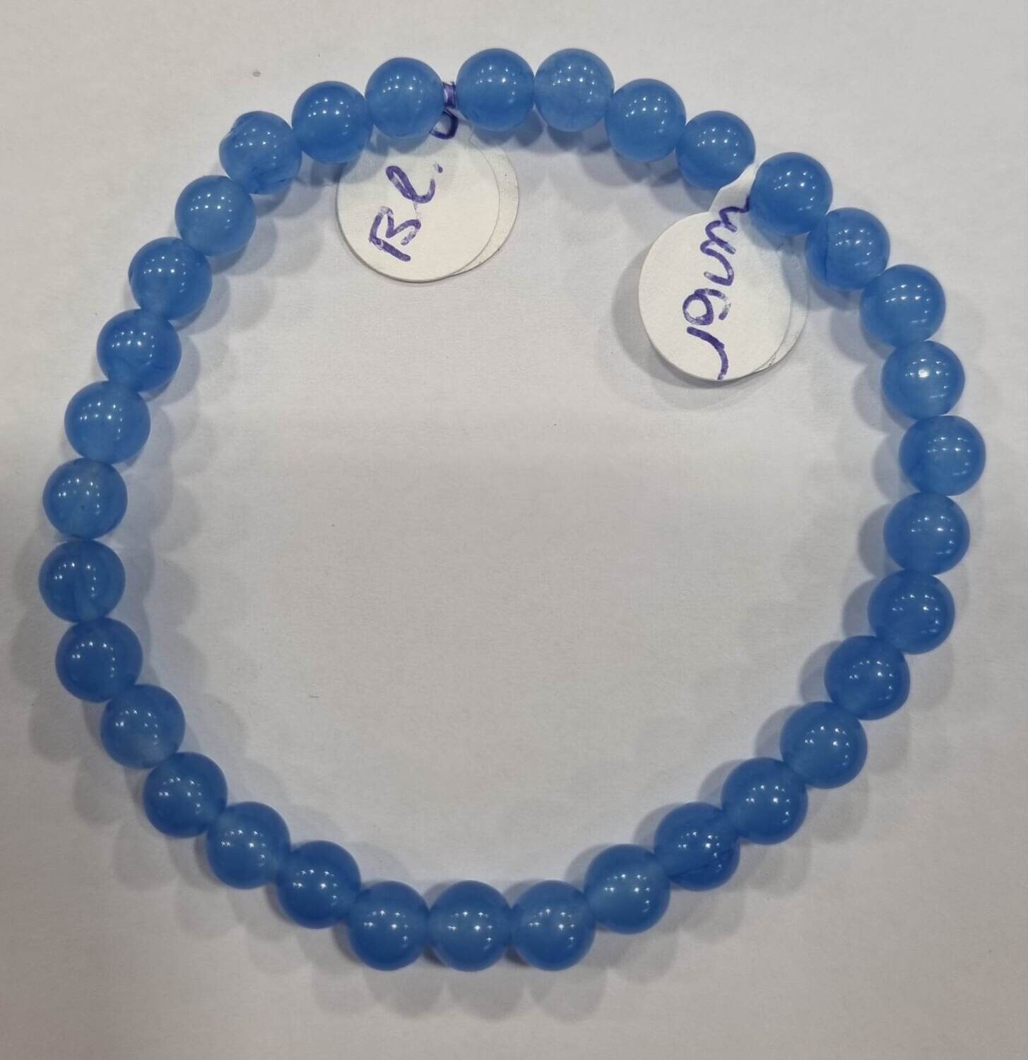 Blauwe agaat kogelarmband