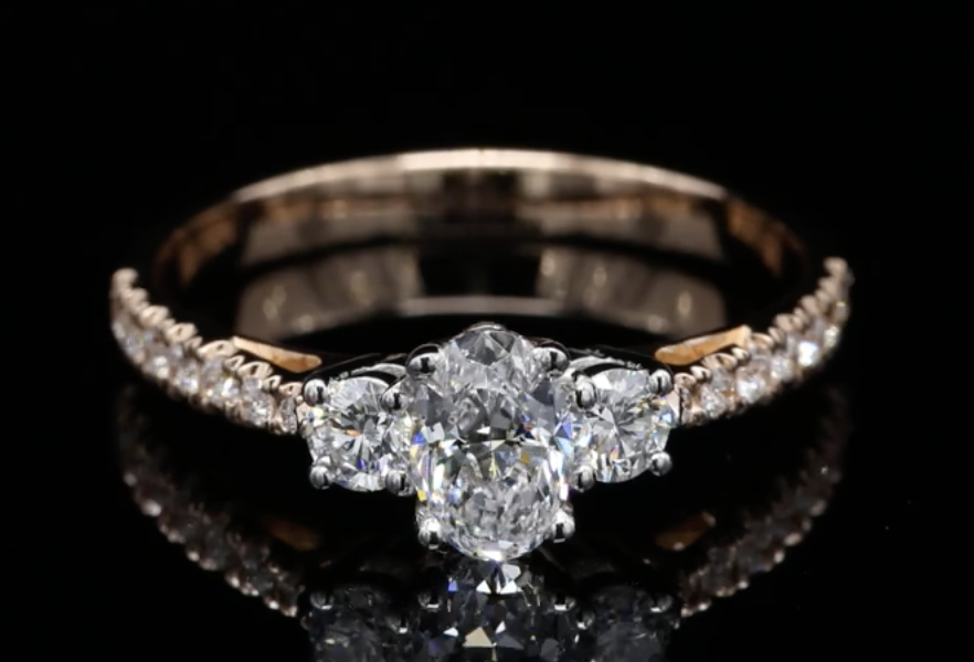 18 Kt bicolor rosé/witgouden ring