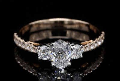 18 Kt bicolor rosé/witgouden ring