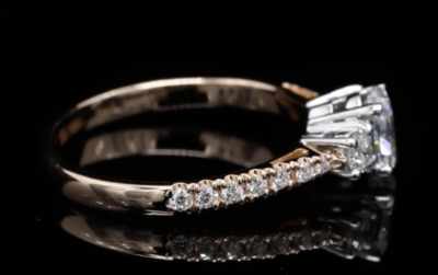 18 Kt bicolor rosé/witgouden ring