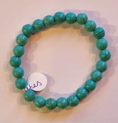Blauwgroene howliet kogelarmband