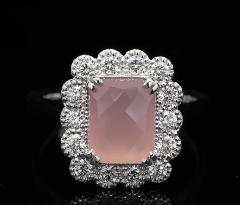 18 Kt witgouden ring