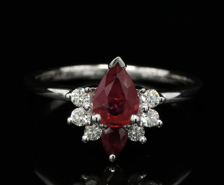 18 Kt witgouden ring