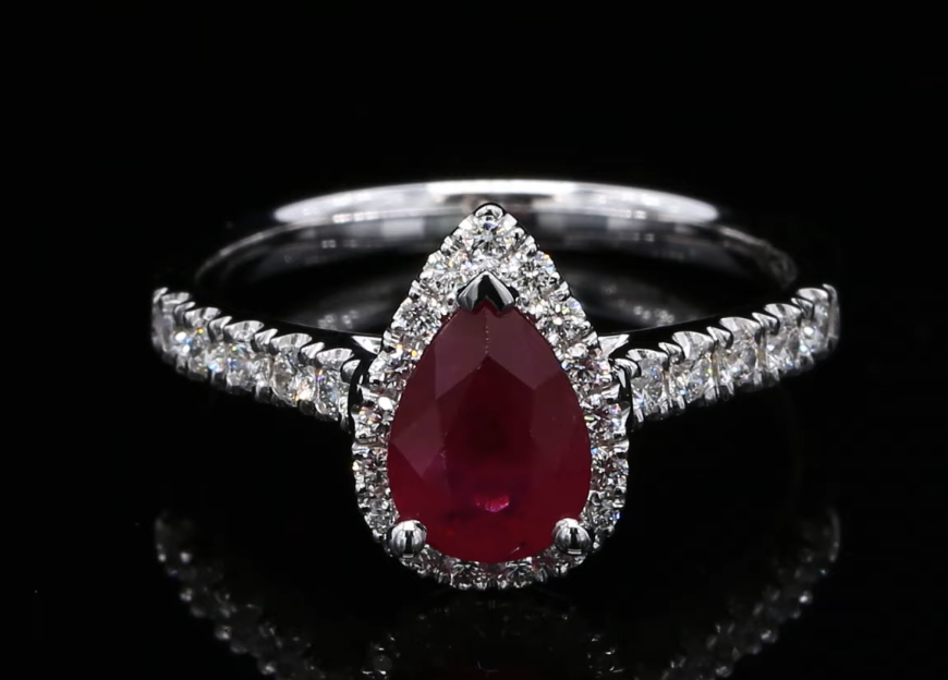 18 Kt witgouden ring