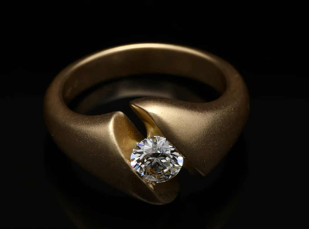 18 Kt geelgouden ring