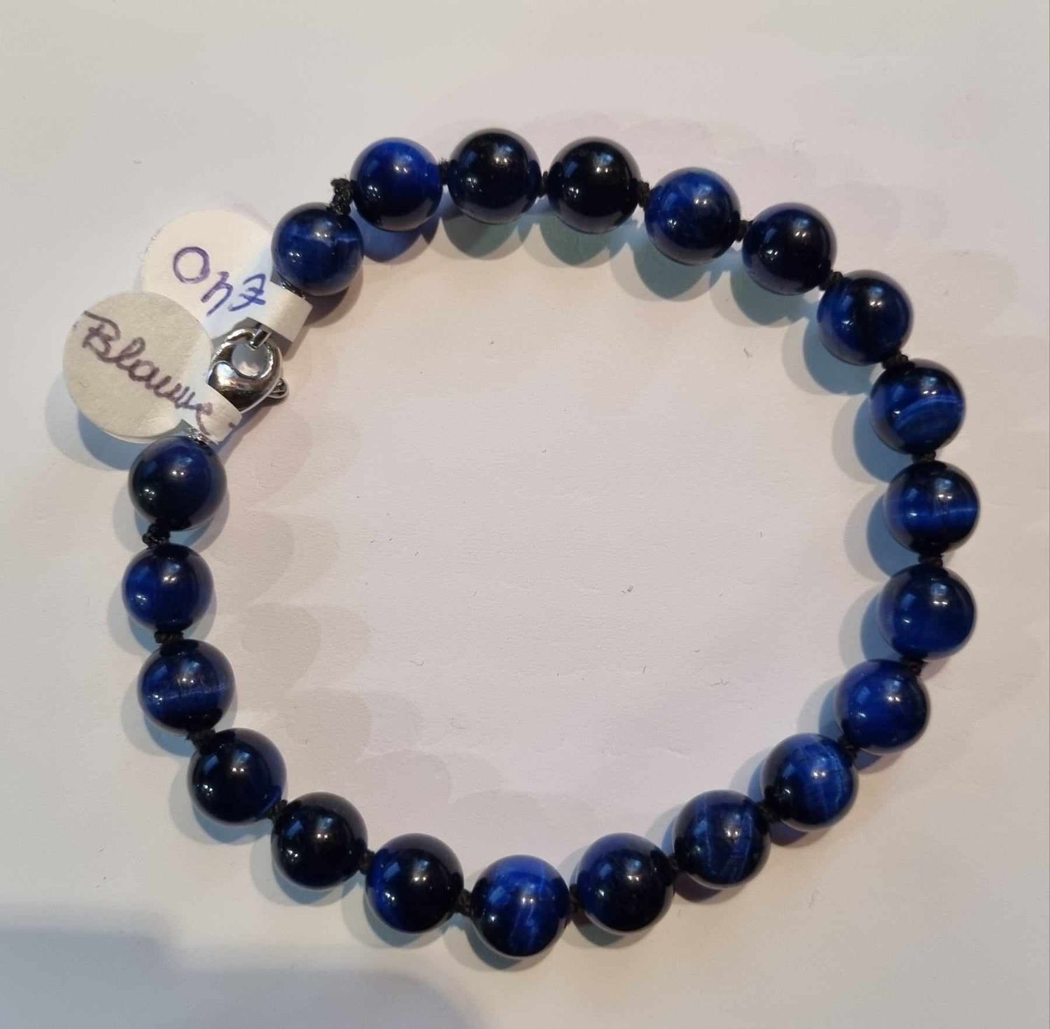 Blauwe tijgeroog kogelarmband