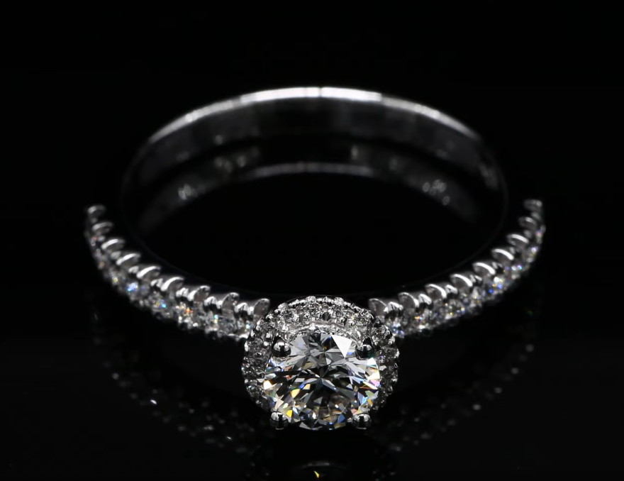 18 Kt witgouden ring