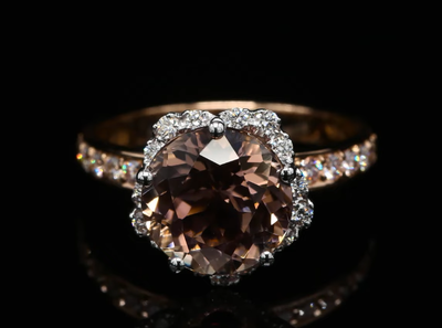 18 Kt bicolor rosé/witgouden ring