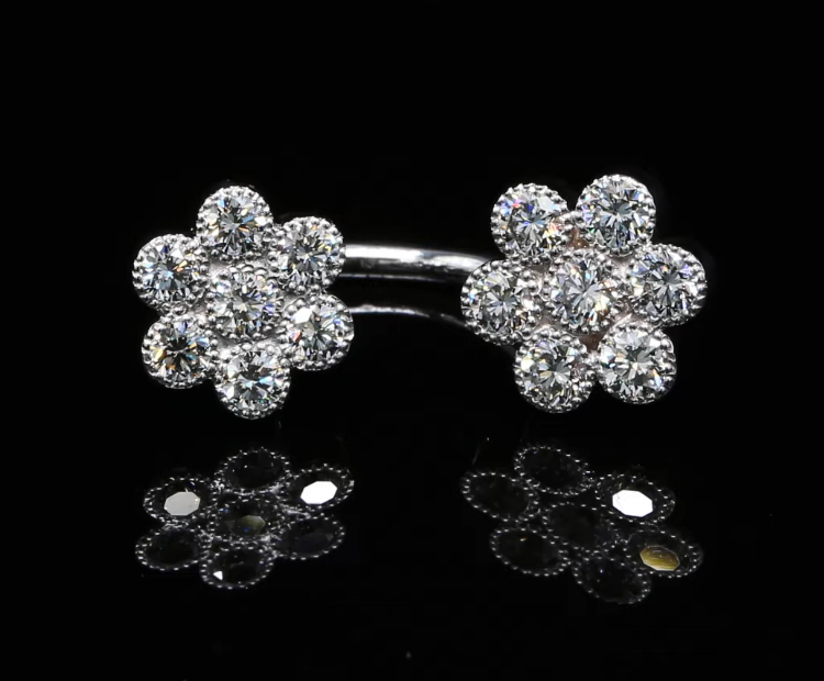 18 Kt witgouden piercing