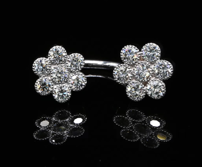 18 Kt witgouden piercing