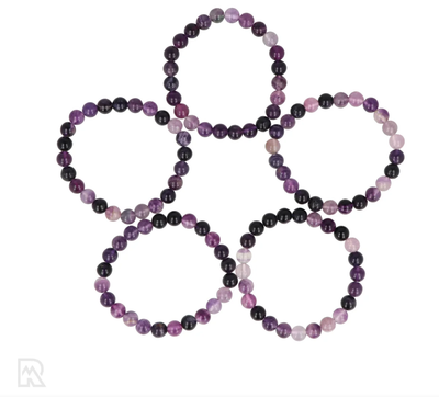 Paarse fluoriet kogelarmband