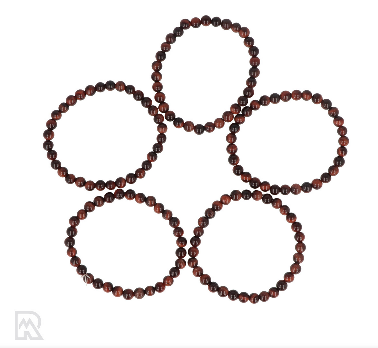Rode tijgeroog kogelarmband