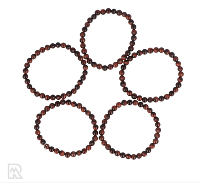 Rode tijgeroog kogelarmband