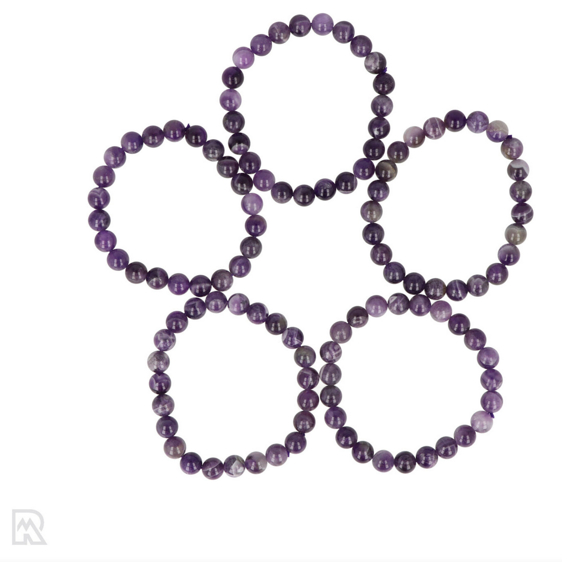 Chevron amethist kogelarmband