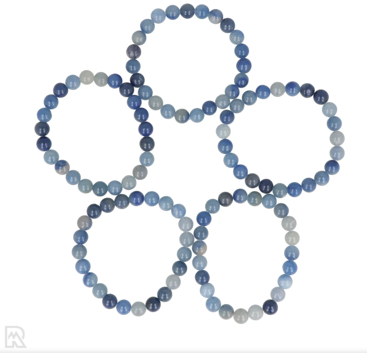 Blauwe aventurijn kogelarmband