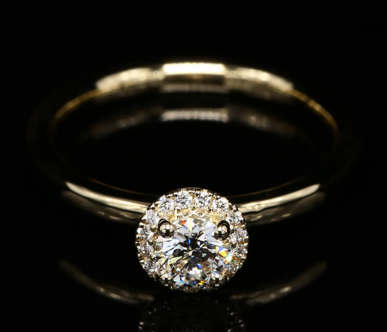 18 Kt geelgouden ring