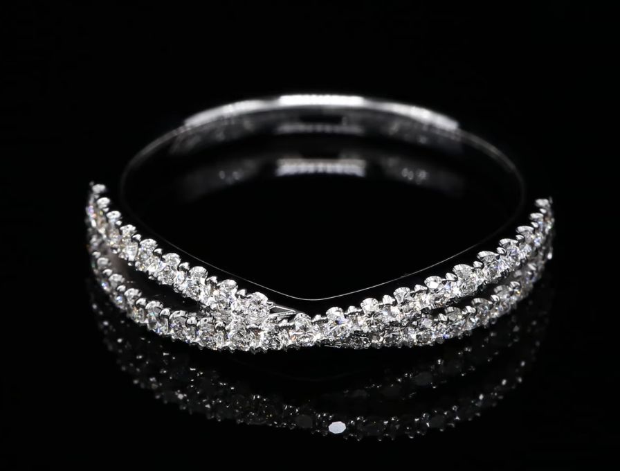 18 Kt witgouden ring