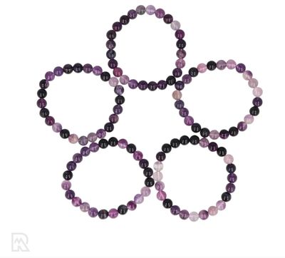 Paarse fluoriet kogelarmband