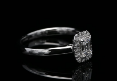 18 Kt witgouden ring