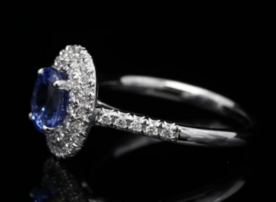 18 Kt witgouden ring
