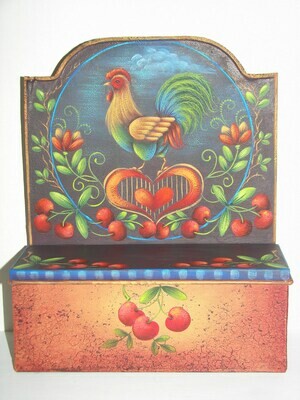 Folk Art Tin Candle Box - 167