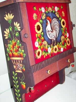 French Country Rooster Cabinet - 227