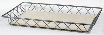 Metal Tray w/Wood Insert