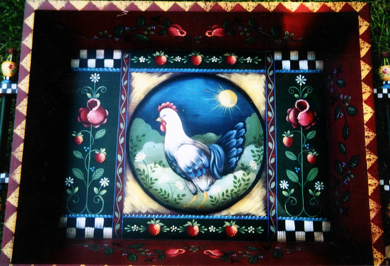 Chicken & Roses Tray