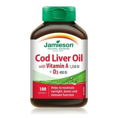 Jamieson Cod liver oil w/ Vitamin A and D3 cap 100's