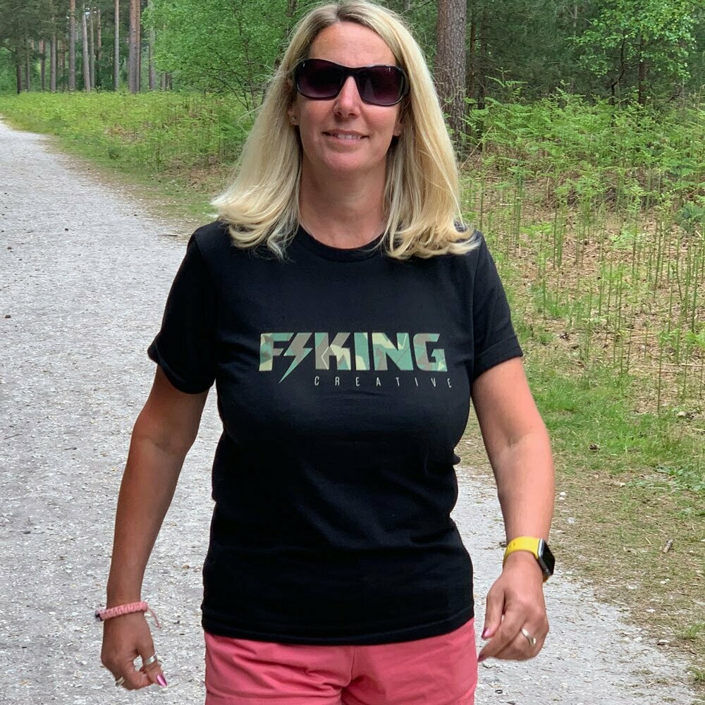 F*King Creative Unisex Black Camo T-Shirt